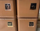 Vintage Mcm Bronze Copper Lids Aluminum Square Kitchen Canister Set Of 4 Nice