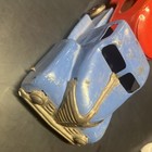 Vintage 1950 s Louis Marx Red Deluxe Auto Transporter Carrier W 2 Metal Cars