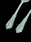 Rose Point By Wallace Sterling Silver Pair Of Salt Spoons 2 3 8   Gently Used