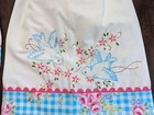 Pretty Set 2 Hm Drawstring Bags W hand Embroidered  blue Birds Of Happiness  New