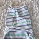 Aden   Anias Striped Easy Swaddle Blanket Sleep Sack Gray Green 0-3 Monthsd
