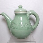 Vintage Baan Celadon Thai Celadon Pottery Teapot Fish Koi Handmade