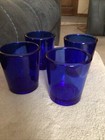 Colbalt Blue Shot Glasses  Vintage Set Of 4