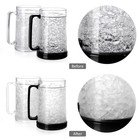 Easicozi Double Wall Gel Frosty Freezer Ice Mugs Clear Set Of 4 White Black Red 