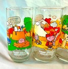 Vtg 1983 Mcdonald s Camp Snoopy Peanuts Glasses Set Of 4 Charles Schulz Peanuts
