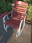 Coka Cola Lawn Chair  Glider With Side Armrest table Vintage   It Works  