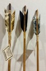3 Handmade Navajo Arrows W different  Fletchs   Stone Chip Arrowheads Authentic 