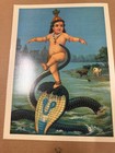 Krishna Kaliya Naag Hindu God Two-sided Art Print Poster Raja Ravi Varma Style