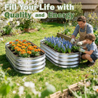 Bloyapix Metal Raised Garden Bed Galvanized Planter Box 8x4x1ft Galvanized Color