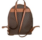 Michael Kors Abbey Medium Backpack Brown Mk Signature Pvc Leather Trim Gold