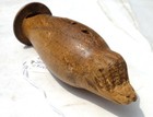 Antique Early Hand Carved Folk Art Wood Eskimo Seal Whistle Music Treen Figural