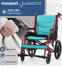 New Transport Chair Foldable Removable Seat Cushions
