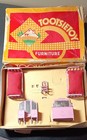 Vintage  Tootsie Toy Dollhouse Furniture Bedroom Pink Metal Original Box Lot