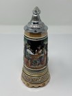 Vintage Western German Beer Stein Pewter Lid Lador Switzerland Music Box - 8 5   