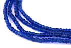 Translucent Cobalt Blue Ghana Glass Seed Beads 4mm African Round 24 Inch Strand