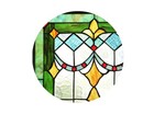 Tiffany Style Stained Glass Green Window wall Panels 24  X 16 