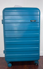 Travelers Club Austin Teal Blue Hardside Spinner Checked Luggage Suitcase