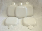 Corning White Grab It Square Sandwich Lunch Snack Plates P-185-b Excellent