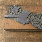 Vintage Metal On Wood Letterpress Printing Block Business Handshake 2 5x7   