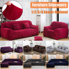 1 2 3 4 Seater Stretch Plush Thick Sofa Covers Couch Chair Protector Slipcover