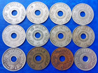 Complete Set Of Israel Palestine 10 Mils British Mandate - Lot Of 12 Coins