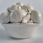Vintage Italian White Blanc De Chine Creamware Fruit Basket Centerpiece