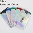 5pcs Rfid Blocking Card Sleeves Credit Debit Card Identity Protection Cover
