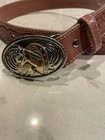 Nocona Pink Tooled Leather Belt Girl s Western - Size 24 Nwot