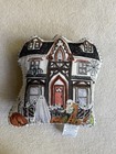 Halloween Haunted Castle House Ghosts Black Orange Decorative Pillow - New