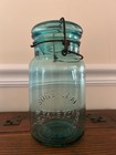 Sure Seal Made For L Bamberger   Co 1 Qt  3 Aqua Canning Jar Glass Lid Wire Bail