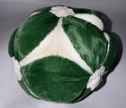 Antique Amish Sewing Pin Cushion Puzzle Ball 4   x4    Green Velvet