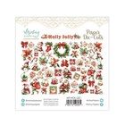 Holly Jolly 60pc Paper Die Cuts Ephemera Mintay Papers Scrapbook Christmas