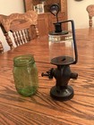 Vtg Universal Glass Ball Jar Hopper Wall Mount Coffee Grinder Mill Cast Iron  24