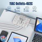 Jouleloom 6 Ft Flat Plug Surge Protector Power Strip 11 Multiple Ac Outlets W