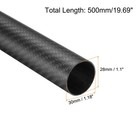 2pcs Carbon Fiber Tubes 28x30x500mm Matte Surface 3k Roll Wrapped For Airplane