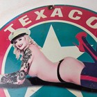 Vintage Texaco Gasoline Sign - White Marine Gas Pump Porcelain Sign