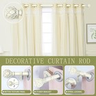 White Farmhouse Curtain Rods For Windows 18-45  Heavy Duty Adjustable