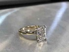 2ct Lab Created Diamond Solitaire Engagement Ring 14k Yellow Gold Plated Silver