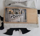 Cupcakes And Cashmere Halloween Oversize Mantel Scarf Black Bats  New