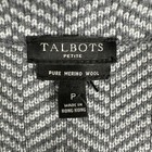 Talbots Blazer Jacket Sweater Sm Petite 100  Merino Wool Gray Herringbone Soft