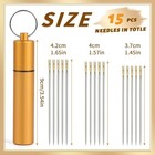 15pcs Self Threading Needles Set - Easy Thread Steel Hand Sewing Needles W  Case