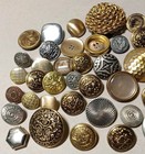Mixed Lot Of 45 Vintage Metal Buttons