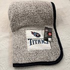 Nfl Tennessee Titans Grey Sherpa Throw Blanket Plush Fleece Soft New With Tags
