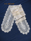 Antique Hand Done Maltese Bobbin Lace Lappet  Stole Wrap 7x58  Approx Silk