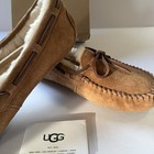 Ugg Dakota Chestnut Suede Sheepskin Moccasins Womens Slippers Size Us 8 uk 6 New