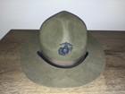 Vintage Us Marine Corps Drill Instructor Campaign Hat Smokey Bear Felt Cover