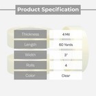 Clear 4 Rolls Fiberglass Economy Grade Filament Tape 3  X 60 Yards 4 Mil