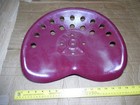 Vintage Tractor Implement Steel Metal Seat Use 4 Chair stool Or For Decor Maroon