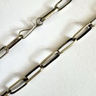Navajo Paperclip Link Chain Necklace 16in Handmade 7 8g Sterling 4mm Antiqued