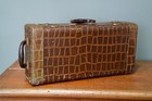 Vintage Faux Alligator Instrument Case Suitcase Train Trumpet Horn Antique